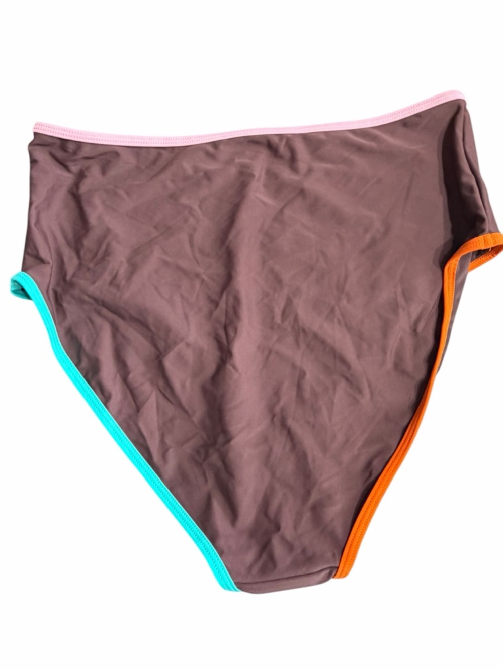 Cupshe Brown One-Piece Bikini with Multicolor Straps and Bright Trim - Picture 2 of 5